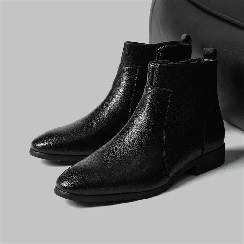 Men's Stylish Ankle Boots Zip Front Smart Design Versatile Everyday