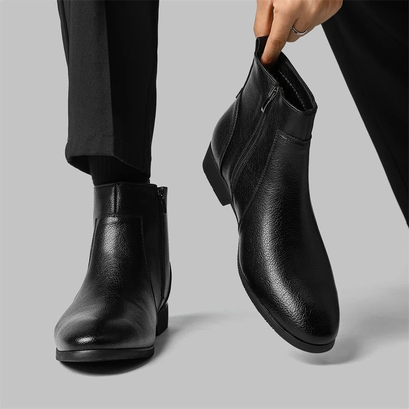 Men's Stylish Ankle Boots Zip Front Smart Design Versatile Everyday