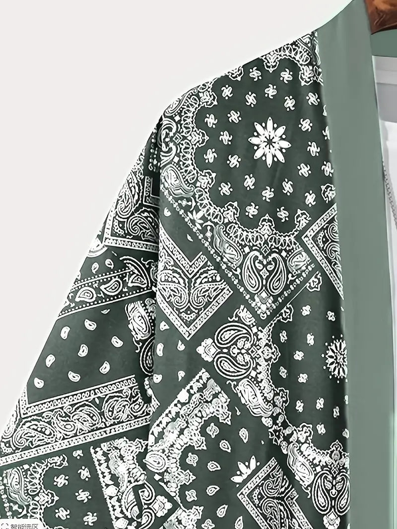 Men's Kimono Cardigan Open Front Relaxed Fit Casual Layering