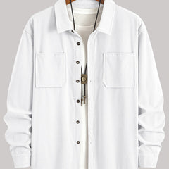 Men's Long-Sleeve Overshirt Button-Up Pocketed Casual Everyday Style