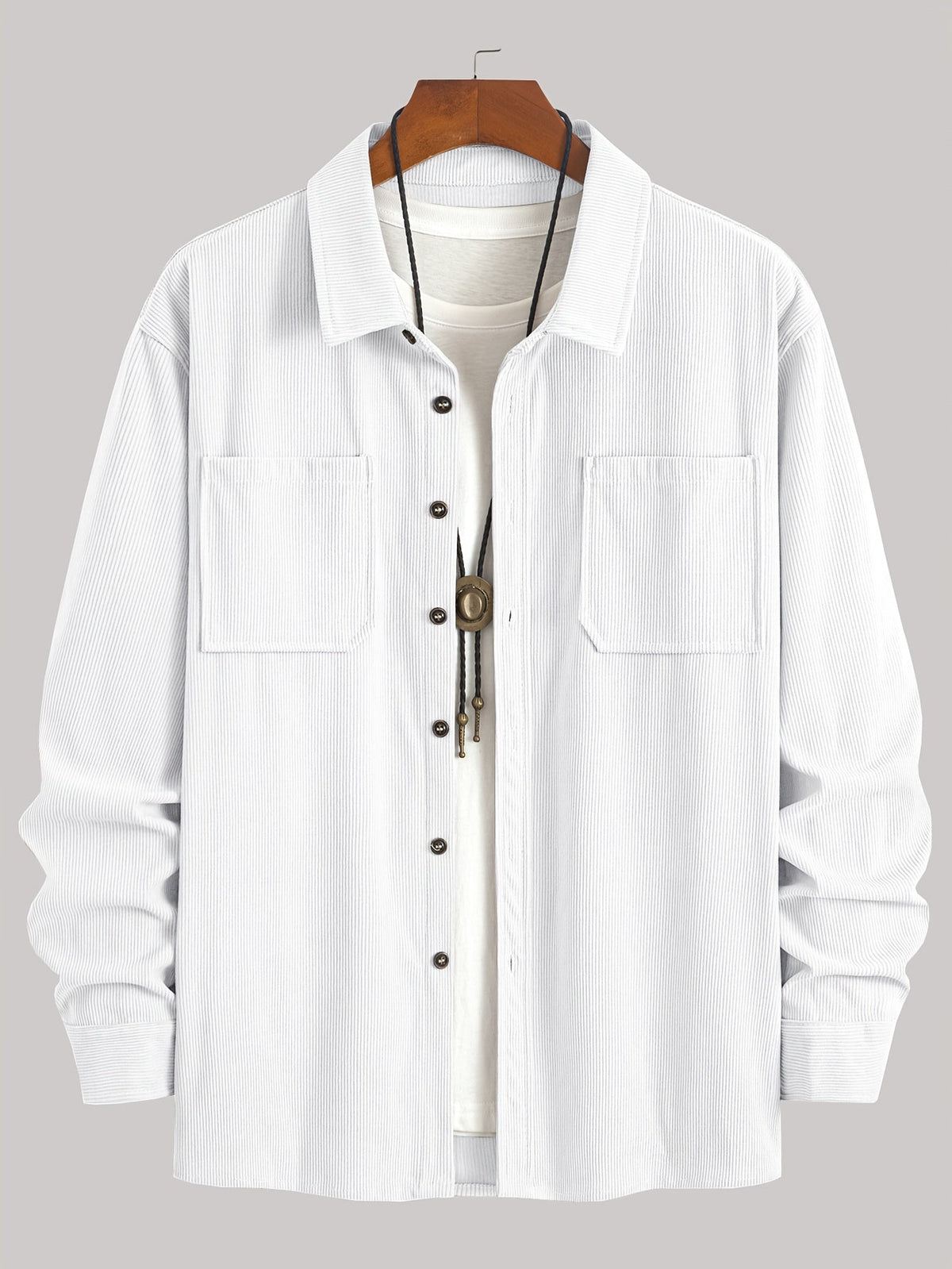 Men's Long-Sleeve Overshirt Button-Up Pocketed Casual Everyday Style