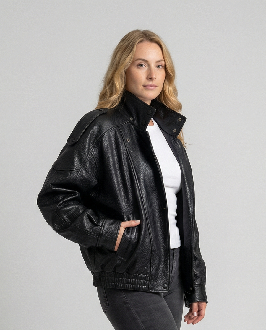 Women's Biker Jacket Notch Lapel Asymmetrical Closure Casual Everyday