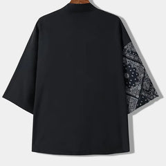 Men's Kimono Cardigan Open Front Relaxed Fit Casual Layering