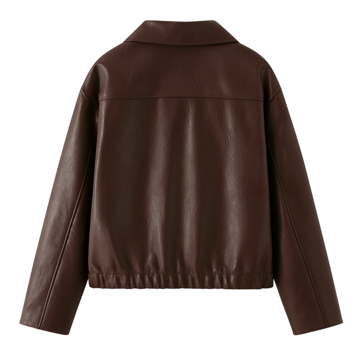 Women's Oversized Leather Jacket Curated Editorial Design Relaxed Fit Casual