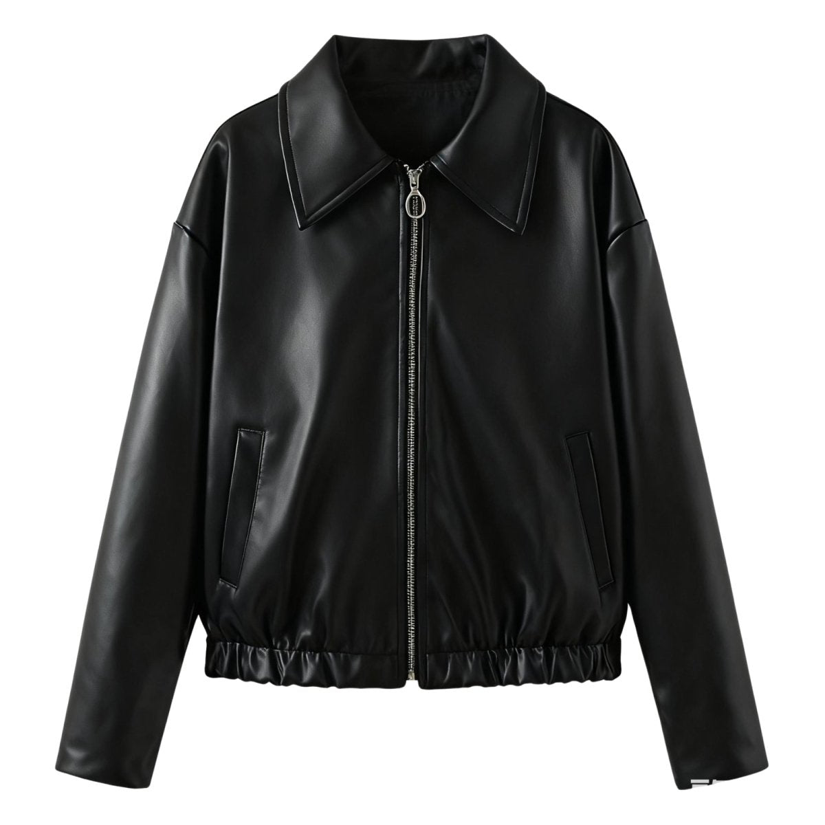 Women's Oversized Leather Jacket Curated Editorial Design Relaxed Fit Casual
