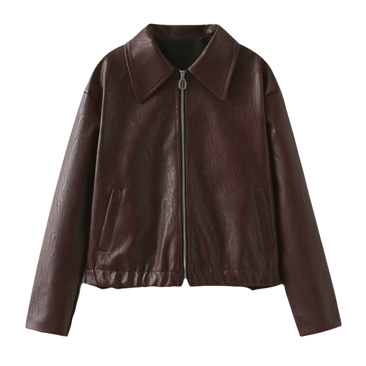 Women's Oversized Leather Jacket Curated Editorial Design Relaxed Fit Casual