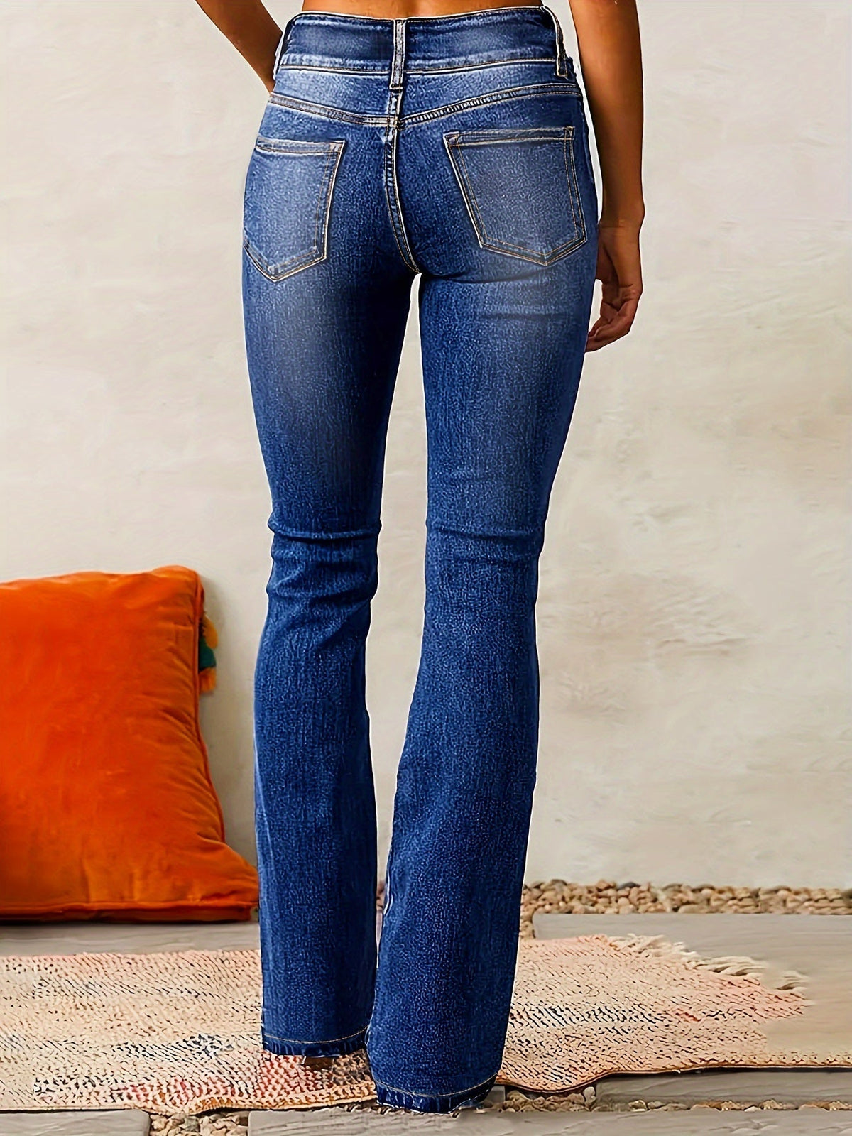 Women's High-Waisted Flared Pants Tailored Fit Casual Everyday Chic