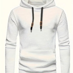 Men's Casual Waffle-Knit Hoodie Long Sleeve Relaxed Fit Everyday Wear