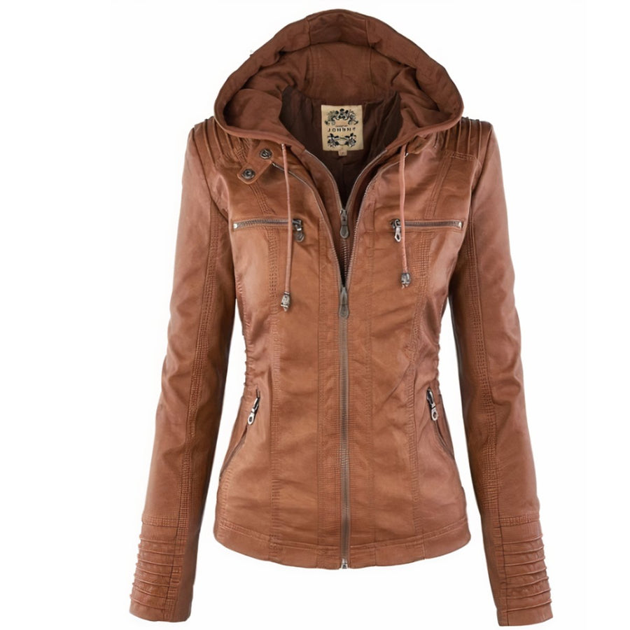 Women's Hooded Zip-Up Jacket Modern Fit Casual Everyday Layering