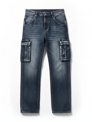 Men's Cargo Fit Utility Jeans Relaxed Style Versatile Everyday Wear