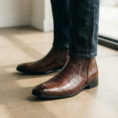 Men's Chelsea Boots Classic Ankle Height Round Toe Casual Everyday Wear