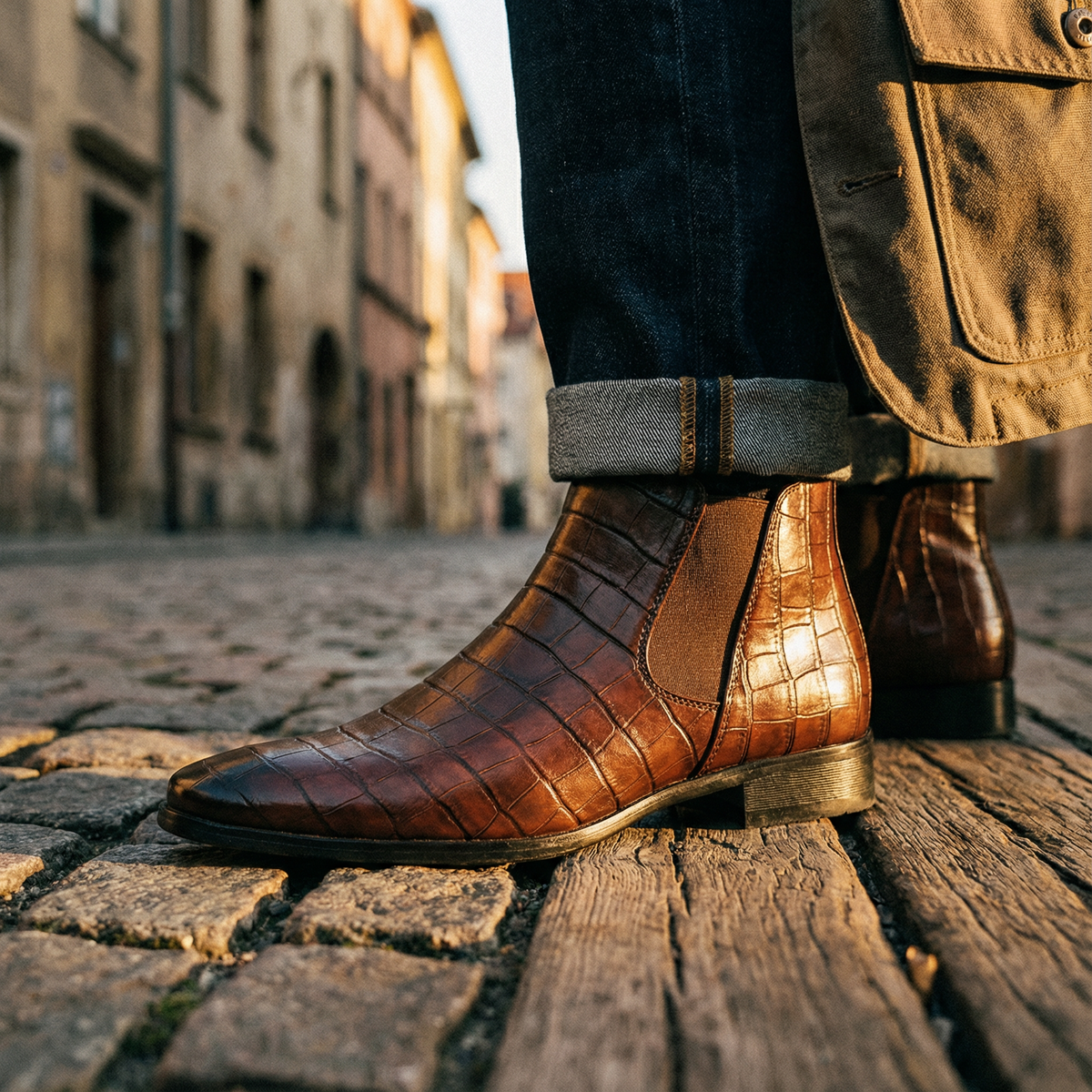 Men's Chelsea Boots Classic Ankle Height Round Toe Casual Everyday Wear