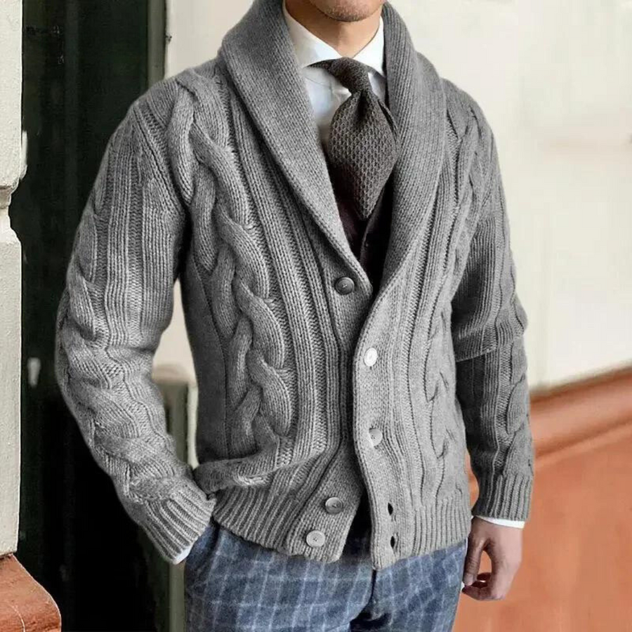 Men's Knitted Cardigan Regular Fit Long Sleeve Open Front Casual Layering