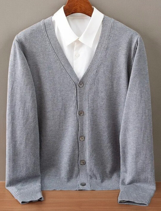 Men's Cozy Open Front Cardigan Long Sleeve Relaxed Fit Layering Everyday