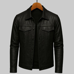 Men's Classic Biker Jacket Slim Fit Zip Front Asymmetrical Style Everyday
