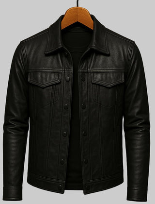 Men's Classic Biker Jacket Slim Fit Zip Front Asymmetrical Style Everyday