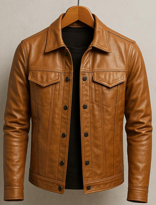 Men's Classic Biker Jacket Slim Fit Zip Front Asymmetrical Style Everyday