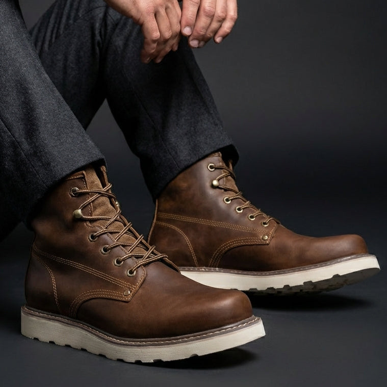 Men's Stylish Ankle Boots Lace-Up Classic Design Versatile Everyday Wear