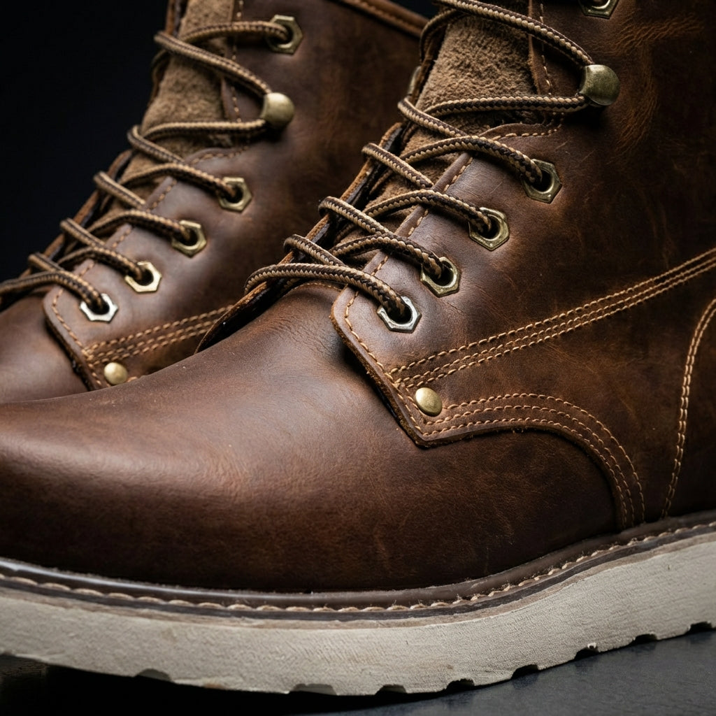 Men's Stylish Ankle Boots Lace-Up Classic Design Versatile Everyday Wear