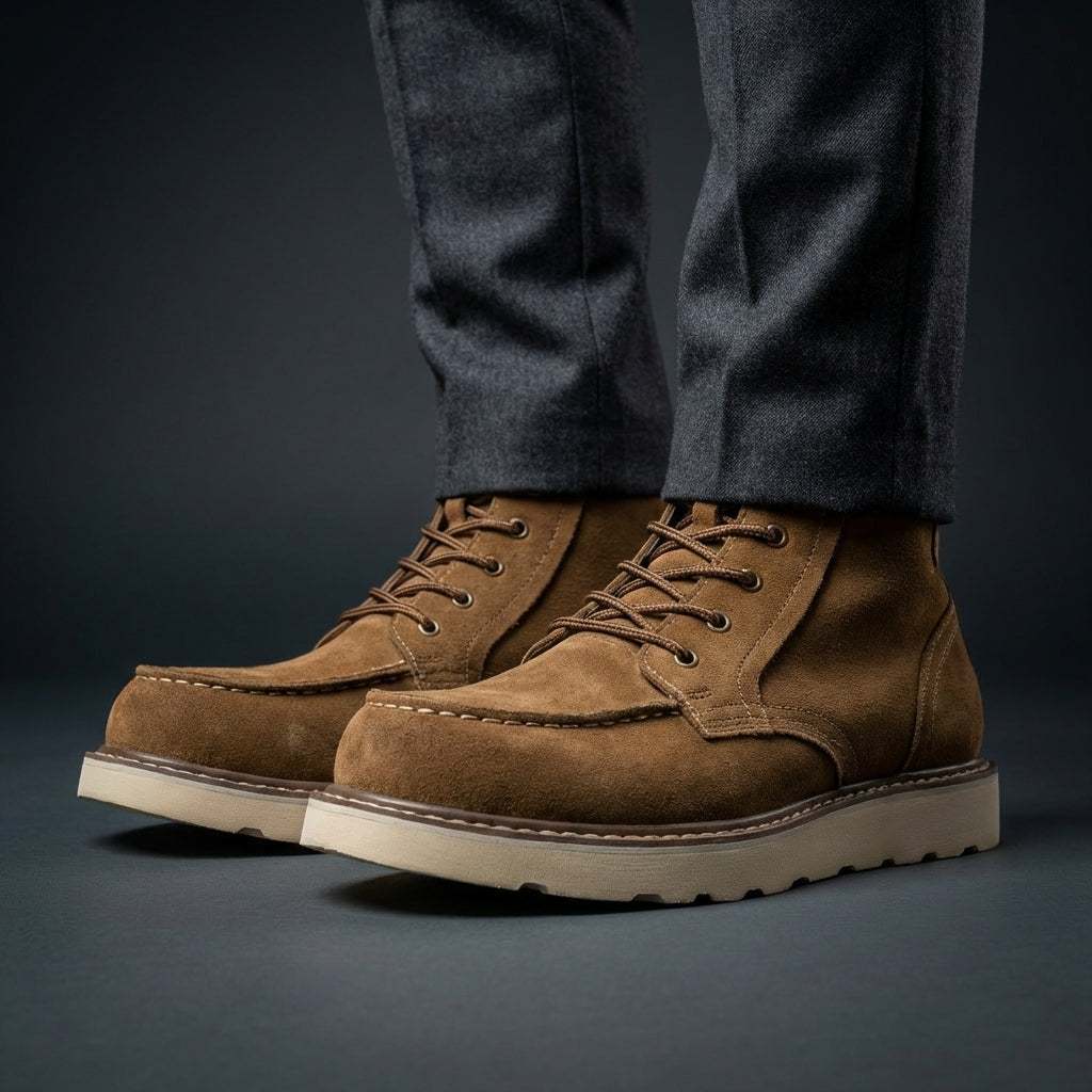 Men's Stylish Ankle Boots Lace-Up Classic Design Versatile Everyday Wear