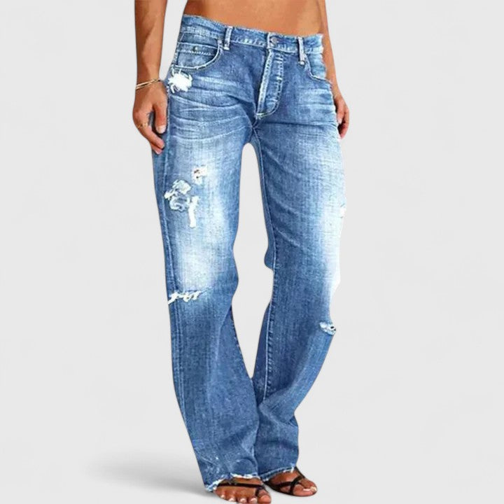 Women's Elegant High-Waisted Jeans Slim Fit Classic Styling Everyday Wear