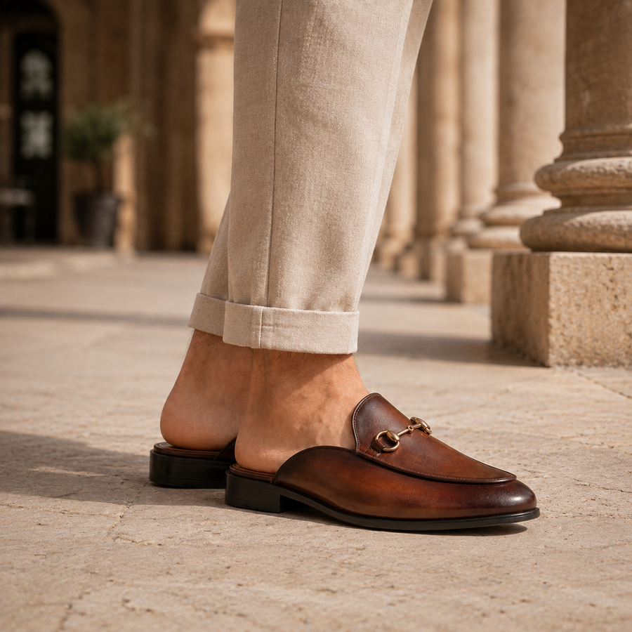 Men's Stylish Slip-On Mules Open-Toe Casual Everyday Smart Footwear