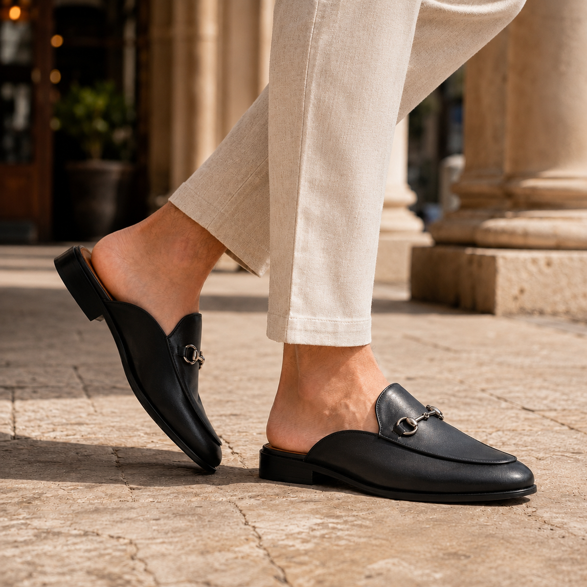 Men's Stylish Slip-On Mules Open-Toe Casual Everyday Smart Footwear