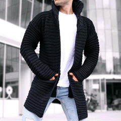 Men's Cardigan Jacket Stand-Up Collar Front Pockets Casual Layering