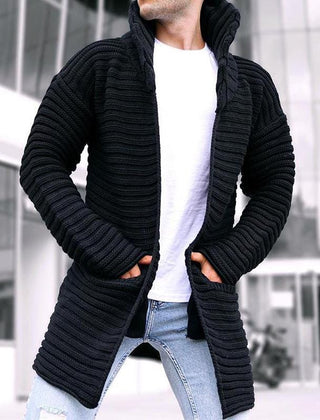 Men's Cardigan Jacket Stand-Up Collar Front Pockets Casual Layering