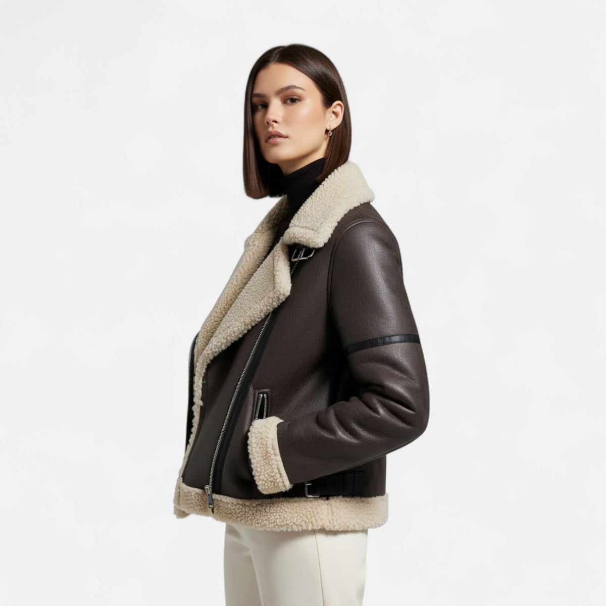 Women's Sleek Belted Jacket Tailored Fit Long Sleeve Classic Stylish Everyday