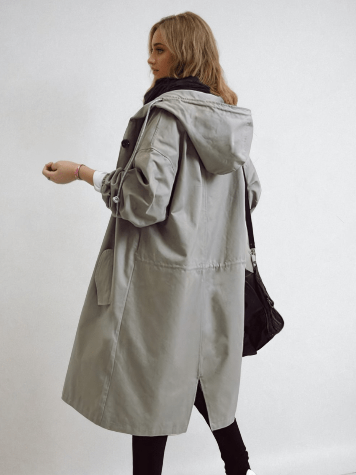 Women's Water-Repellent Trench Coat Long Sleeve Belted Classic Outerwear