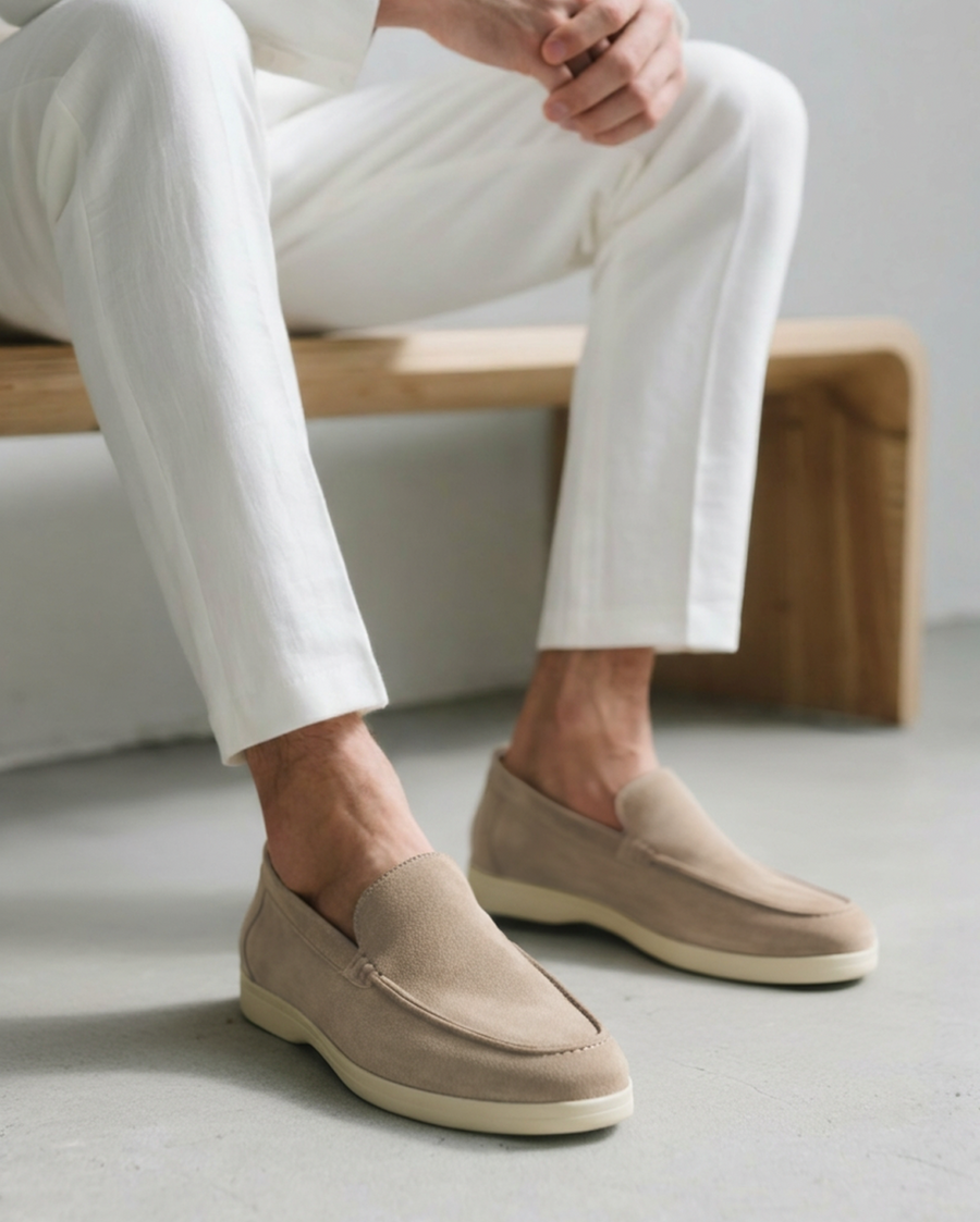 Men's Suede Loafers Slip-On Classic Stylish Versatile Everyday Footwear