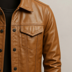 Men's Classic Biker Jacket Slim Fit Zip Front Asymmetrical Style Everyday