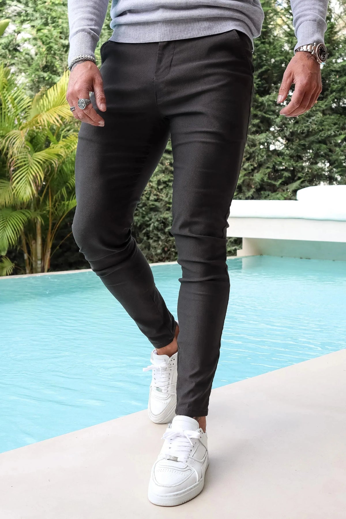 Men's Tailored Pants Slim Fit Classic Style Versatile Everyday Wear