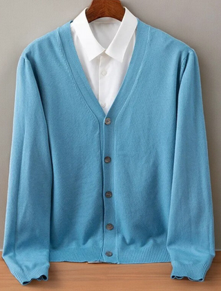 Men's Cozy Open Front Cardigan Long Sleeve Relaxed Fit Layering Everyday