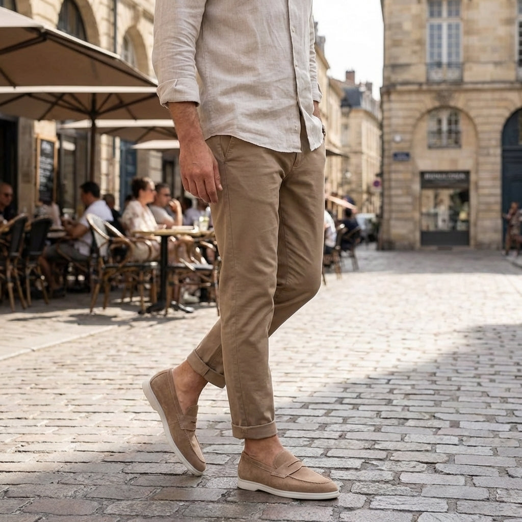 Men's Suede Penny Loafers Classic Slip-On Casual Stylish Everyday Footwear