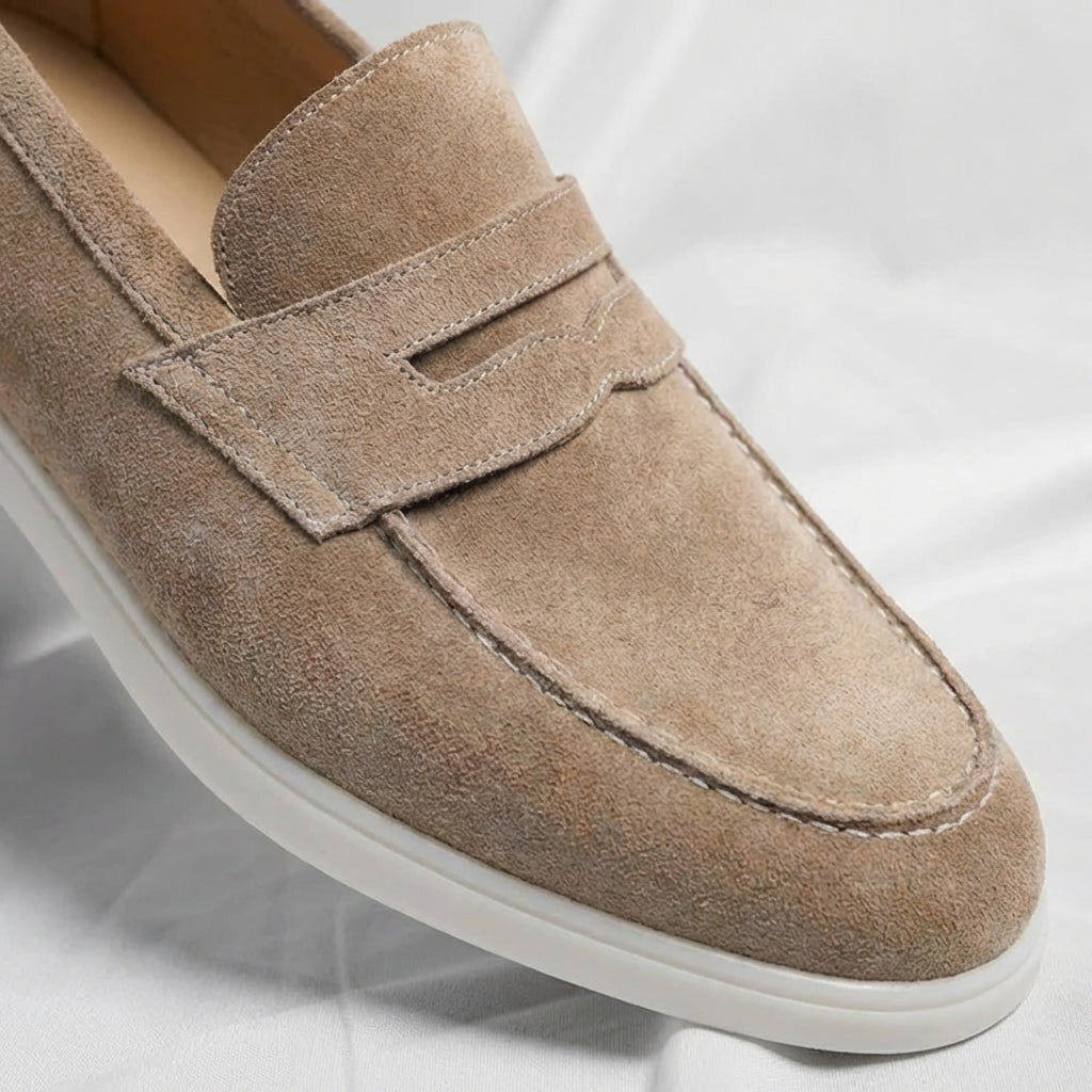 Men's Suede Penny Loafers Classic Slip-On Casual Stylish Everyday Footwear