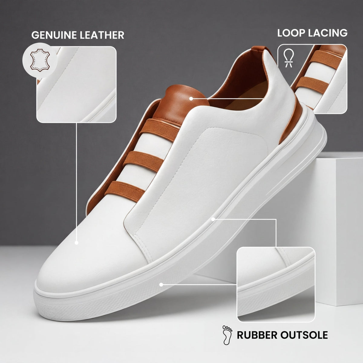 Men's Casual Low Top Sneakers Lace-Up Minimalist Everyday Fashion