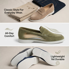 Men's Suede Penny Loafers Classic Slip-On Casual Stylish Everyday Footwear