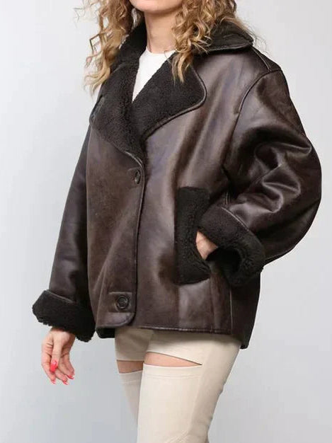 Women's Oversized Draped Jacket Sleek Design Casual Everyday Layering