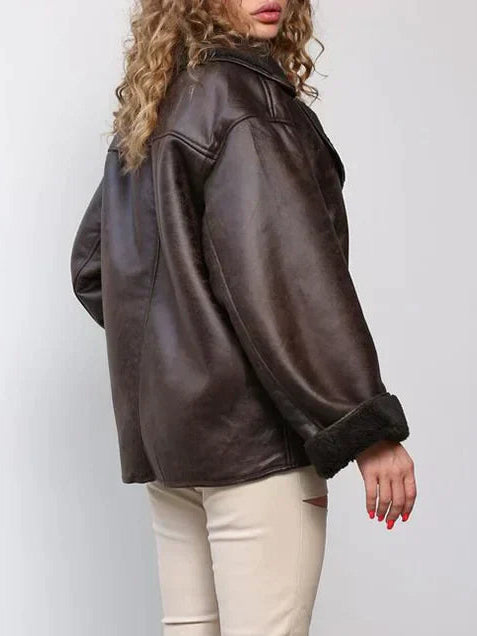 Women's Oversized Draped Jacket Sleek Design Casual Everyday Layering