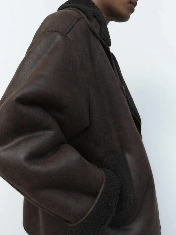 Women's Oversized Draped Jacket Sleek Design Casual Everyday Layering