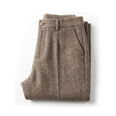 Men's Tailored Herringbone Pants Slim Fit Classic Style Formal Wear