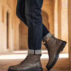 Men's Stylish Ankle Boots Lace-Up Casual Versatile Everyday Outdoor