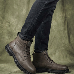 Men's Stylish Ankle Boots Lace-Up Casual Versatile Everyday Outdoor