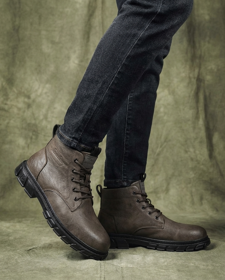 Men's Stylish Ankle Boots Lace-Up Casual Versatile Everyday Outdoor