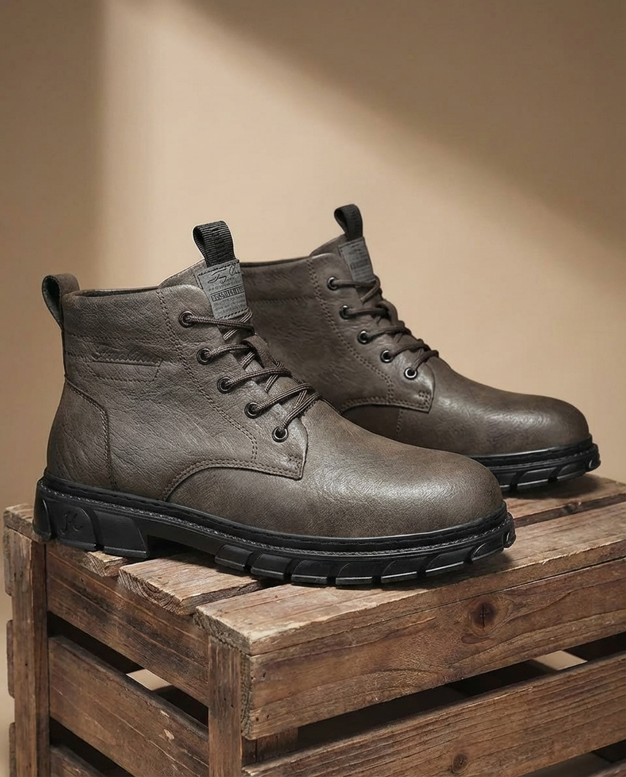 Men's Stylish Ankle Boots Lace-Up Casual Versatile Everyday Outdoor