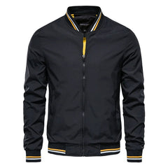 Men's Bomber Jacket Relaxed Fit Zip Front Ribbed Cuffs Casual Everyday