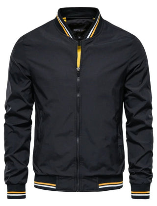 Men's Bomber Jacket Relaxed Fit Zip Front Ribbed Cuffs Casual Everyday