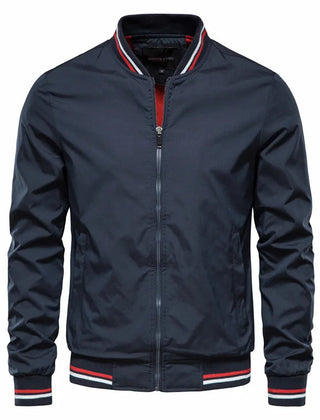 Men's Bomber Jacket Relaxed Fit Zip Front Ribbed Cuffs Casual Everyday